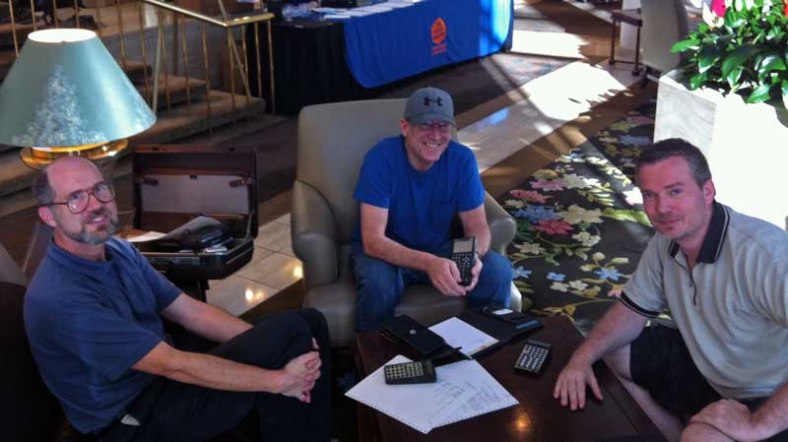 Meeting Garth and Joe at our "mini HHC" (the yearly HP Handheld Club is in the autumn). Great to meet with some fellow geeks and talk HP calculators. Yeay!