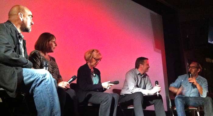 Attending a show on Scientology at the Silent Theater (Cine Family). Got invited by Karen and Spanky. Winged it... got on the panel and did a demo session. Awesome fun! 